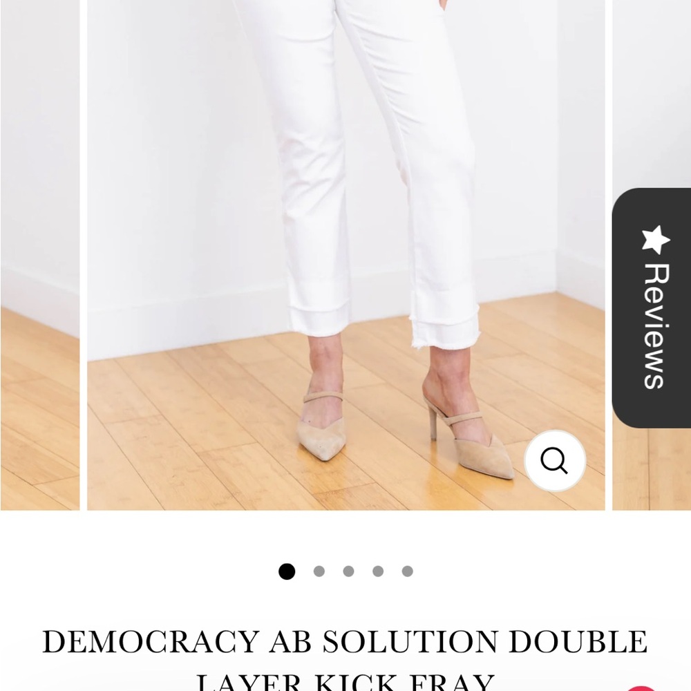 Democracy White Double Layer Kick Fray Jean